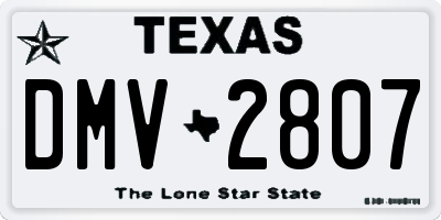 TX license plate DMV2807