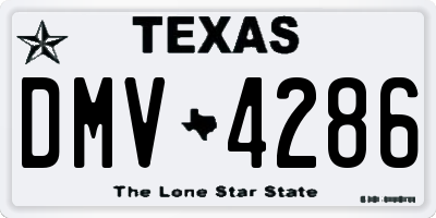 TX license plate DMV4286