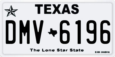 TX license plate DMV6196