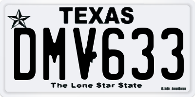 TX license plate DMV633