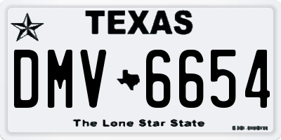 TX license plate DMV6654