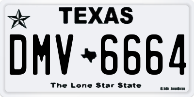 TX license plate DMV6664