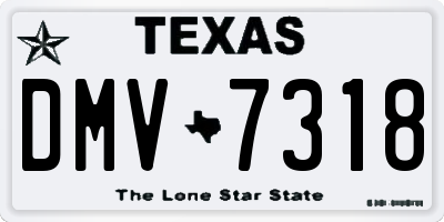 TX license plate DMV7318