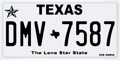 TX license plate DMV7587