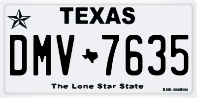 TX license plate DMV7635