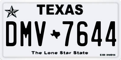 TX license plate DMV7644