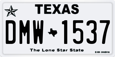 TX license plate DMW1537