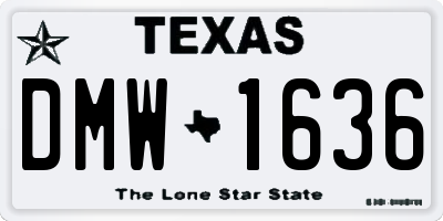 TX license plate DMW1636