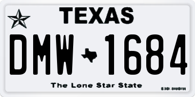 TX license plate DMW1684