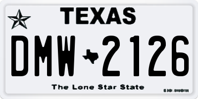 TX license plate DMW2126