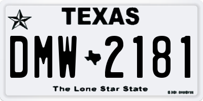 TX license plate DMW2181