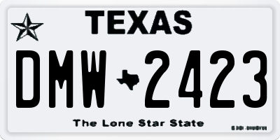 TX license plate DMW2423