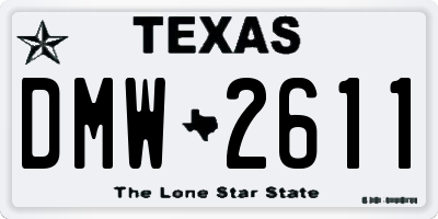 TX license plate DMW2611