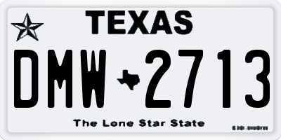 TX license plate DMW2713