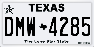 TX license plate DMW4285