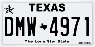 TX license plate DMW4971