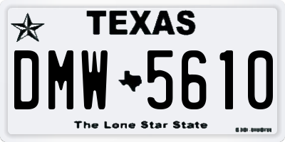 TX license plate DMW5610