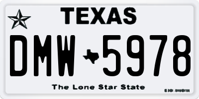 TX license plate DMW5978