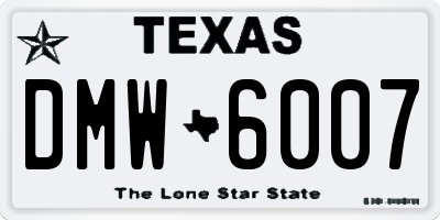 TX license plate DMW6007