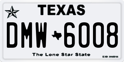 TX license plate DMW6008