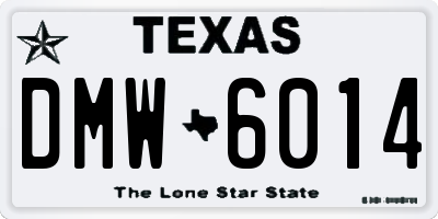 TX license plate DMW6014