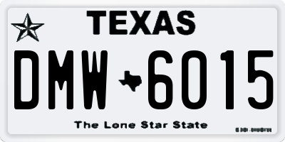 TX license plate DMW6015