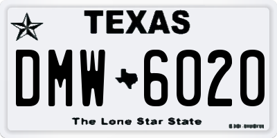 TX license plate DMW6020