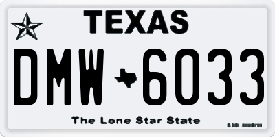 TX license plate DMW6033