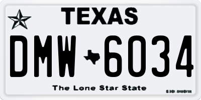 TX license plate DMW6034