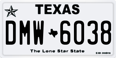 TX license plate DMW6038