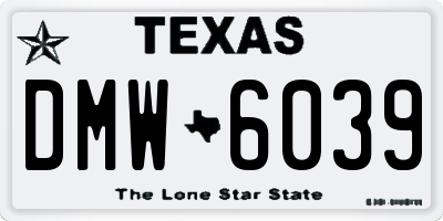 TX license plate DMW6039