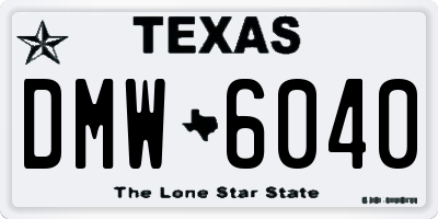 TX license plate DMW6040