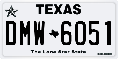 TX license plate DMW6051