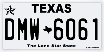 TX license plate DMW6061