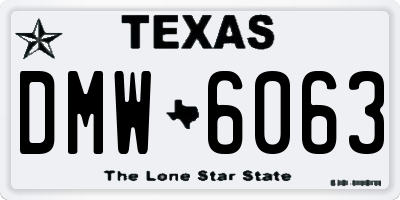 TX license plate DMW6063