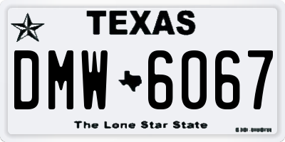 TX license plate DMW6067