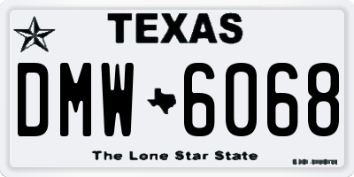 TX license plate DMW6068