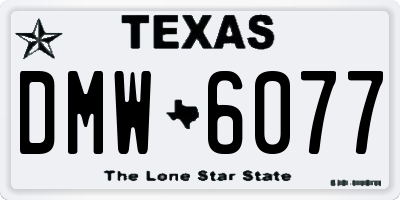 TX license plate DMW6077