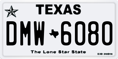 TX license plate DMW6080