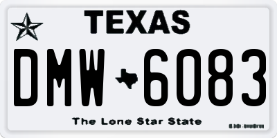 TX license plate DMW6083