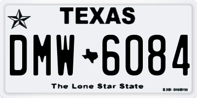 TX license plate DMW6084