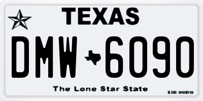 TX license plate DMW6090