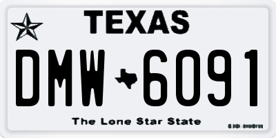 TX license plate DMW6091