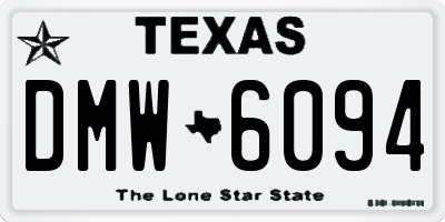 TX license plate DMW6094