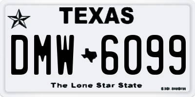 TX license plate DMW6099