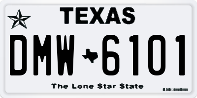 TX license plate DMW6101