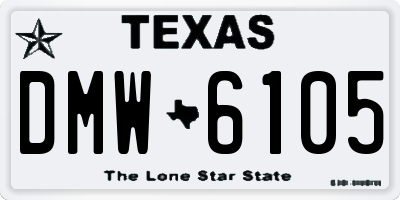 TX license plate DMW6105