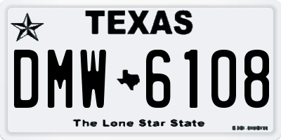 TX license plate DMW6108