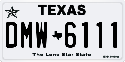 TX license plate DMW6111