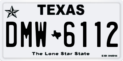 TX license plate DMW6112